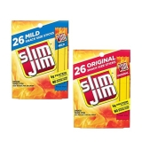 Slim Jim Variety Pack Smoked Meat Sticks, Original Mild, 6g Protein, 52 Count Snack Size