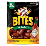 Slim Jim Smoked Sausage Bites Tabasco Flavor 3.75 oz - 6g Protein Per Serving Snack