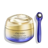 Shiseido Vital Perfection Eye Cream 15mL for Wrinkles, Dark Circles Under-Eye Bags with Massage Roll