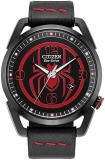 Citizen Eco-Drive Marvel Miles Morales Black Ion Stainless Steel Watch 42mm AW1685-00W