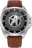 Citizen Mens Eco-Drive Avengers Marvel Watch AW1721-08W Brown Leather Strap Stainless Steel