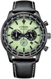 Citizen Eco-Drive Mens Weekender Sport Black Stainless Steel Chronograph Watch CA4505-21X