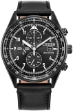 Citizen Eco-Drive Weekender Sport Mens Black Stainless Steel Chronograph Watch CA0775-01E
