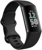 Google Fitbit Charge 6 Fitness Tracker with GPS, Heart Rate, Google Apps, Premium Membership, Black