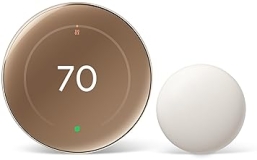 Google Nest Learning Thermostat 4th Gen 2024 with Temperature Sensor - Smart, Energy Saving, Polishe