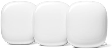 Google Nest WiFi Pro 6E Mesh Router 3 Pack - Fast, Reliable Whole Home Wi-Fi System Snow