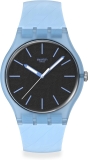 Swatch Unisex Blue Casual Watch with Bio-Sourced Quartz Movement Eco-Friendly Design