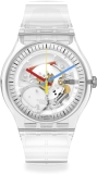 Swatch New Gent Biosourced Transparent Plastic Quartz Watch Unisex Waterproof Casual
