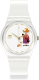 Swatch Gent White Quartz Waterproof Unisex Casual Polymer Watch How Majestic Design