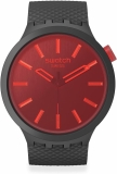 Swatch Big Bold Biosourced Black Automatic Waterproof Unisex Casual Polymer Watch Midnight Mode