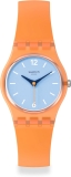 Swatch Lady Womens Orange Casual Quartz Watch Waterproof Polymer Strap View from A Mesa