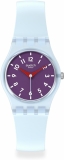 Swatch Lady Womens Blue Quartz Watch Waterproof Casual Polymer Powder Plum Design