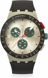 Swatch Chrono 42 Unisex Stainless Steel Quartz Watch Beige Dial Waterproof Dress Timepiece