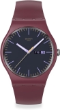 Swatch New Gent Biosourced Red Burgundy Unisex Waterproof Quartz Casual Polymer Watch