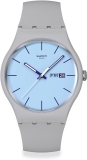 Swatch New Gent Biosourced Grey Polymer Quartz Watch Unisex Casual Waterproof Blueberry Sky