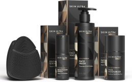 MANSCAPED Face Buffer PRO Skin Ultra Face Wash, Moisturizer Serum Bundle for Men