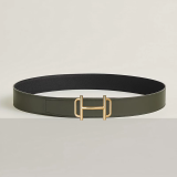 Hermes Royal belt buckle & Reversible leather strap 38 mm Yellow gold