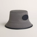 Hermes Harper Evelyne bucket hat gris chiné / indigo
