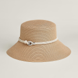 Hermes Isola Maillon hat naturel / blanc Poros