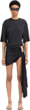 Christopher Esber Side Cowl Waist Tee Black