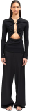 Christopher Esber Orbit Ruched Long Sleeve Top Black