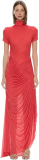 Christopher Esber Fusion Ruched Ripple Dress  Watermelon