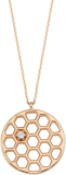 Bee Goddess Honeycomb 14k Rose Gold Necklace, KL25030