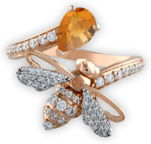 Bee Goddess Bee 14k Rose Gold Ring, YZ12632