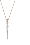 Bee Goddess Sword Gold Diamond Necklace, Rose Gold