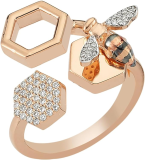 Bee Goddess Honeycomb 14k Rose Gold Ring, YZ13083