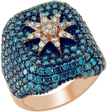 Bee Goddess Venus Star Gold Diamond Ring, 14, Rose Gold