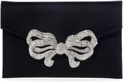 Judith Leiber Couture Bow Envelope Clutch  Black