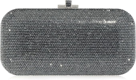 Judith Leiber Couture Long Slide Crystal Clutch Gray