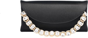 Judith Leiber Couture Taylor Satin Convertible Clutch Champagne Black