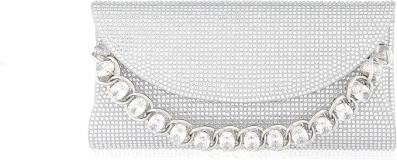 Judith Leiber Couture Taylor Satin Convertible Clutch Silver Rhine