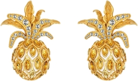 Oscar de la Renta Pineapple Pavé Clip-On Earrings