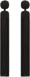 Oscar de la Renta Silk Rope Tassel Clip-On Earrings  Black