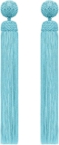 Oscar de la Renta Silk Rope Tassel Clip-On Earrings Saltwater