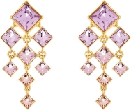 Oscar de la Renta Square-Cut Rhinestone Chandelier Clip-On Earrings