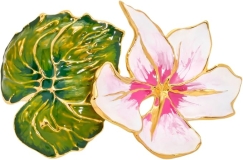 Oscar de la Renta Enamel Cyclamen Cuff Bracelet Pink