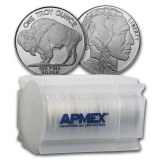 APMEX Tube of 20 - 1 oz Silver Round Buffalo .999 Fine Silver