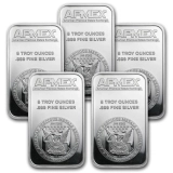 APMEX 5 oz Silver Bar - APMEX (Lot of 5)