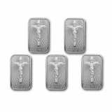 APMEX 1 oz Silver Bar - Jesus - Lot of 5