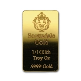 APMEX 1/100 oz Gold Bar - Scottsdale Mint