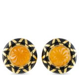 Elizabeth Gage 18k yellow gold citrine and enamel earrings eg13-060326