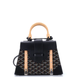 Goyard saigon top handle bag coated canvas with leather pm