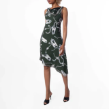 Burberry knight hardware printed sleeveles dress