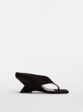 Attico Cheope dark brown thong sandal
