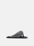Attico Indie Max black and crystal flat thong