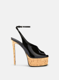 Attico Ornella black and beige sandal